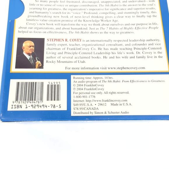 The 8th Habit from Effectiveness to Greatness 13 CDs AUDIO BOOK by Stephen Covey - Picture 15 of 16